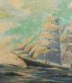 Antique Frank Moulton Maritime Clipper Sailing Ship Seascape Oil Painting,  Nr Other Maritime Antiques photo 4