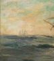Antique Frank Moulton Maritime Clipper Sailing Ship Seascape Oil Painting,  Nr Other Maritime Antiques photo 6