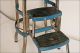 Vintage Cosco Stool Chair Factory Machine Age Loft Industrial Metal Bar Blue 50s Post-1950 photo 2