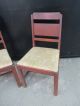 2 Antique Solid Wood Dining Chairs Oak Chairs Upholstered Seat Chairs 1900-1950 photo 2