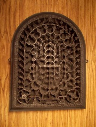 Antique Cast Iron Arch Top Dome Heat Grate Wall Register Old Vintage photo