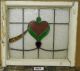 Mid Sized Old English Leaded Stained Glass Window Pretty Heart & Swag 23 