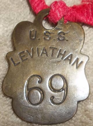 Rare Vintage Wwi Military U.  S.  S.  Leviathan Metal Piece For? Orig.  Vaterland And photo