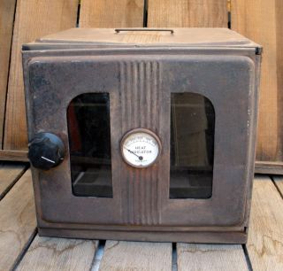Antique Vintage Tin Metal Pie Oven Portable Camp Stove Top Country Kitchen Decor photo