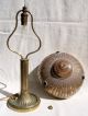 Antique Art Nouveau French Mushroom Lamp With Jewelled Shade - Bronze Base Art Nouveau photo 4
