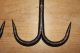 Antique Wrought Iron Hooks Meat/beam Hand Forged Double Pointed Hooks & Brackets photo 1
