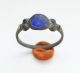 Ancient Medieval Bronze Finger Ring With Blue Inlay (jll) Viking photo 1