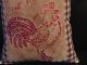 Rooster Pillow Primitive Farmhouse Embroidered Brown Gingham Handmade Primitives photo 2