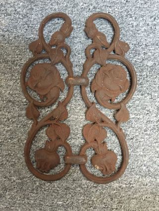 Vintage Cast Iron Decorative Panel Architectural Salvage Ornamental (l) photo