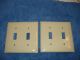 Vintage Sierra Beige / Ivory Bakelite Light Double Toggle Switch Plates Switch Plates & Outlet Covers photo 1