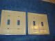 Vintage Sierra Beige / Ivory Bakelite Light Double Toggle Switch Plates Switch Plates & Outlet Covers photo 2