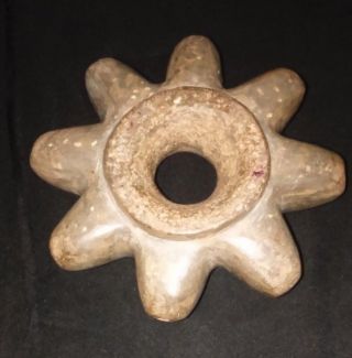 Pre - Columbian Star Mace Head Weapon Stone Chavin photo