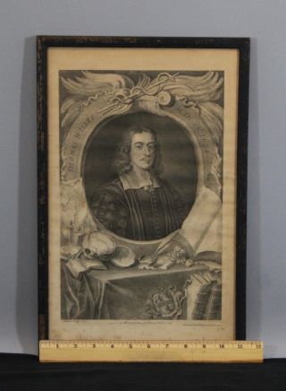 1742 Antique 18thc G.  Vertue Line Engraving Print Thomas Willis Md 17thc Doctor photo