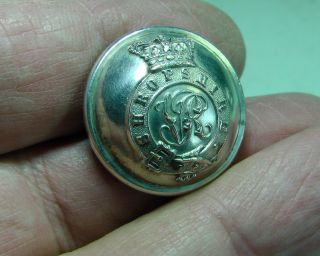 Circa 1850 Shropshire Militia 23mm Silverplate Tunic Button Firmin & Sons photo