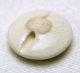 Antique Meiji Satsuma Button Egret Bird & Iris Flowers W/ Gold Accents - 9/16 
