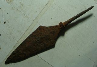 Ancient Roman Battle Weapon Javelin Arrowhead Bolt Head Tanged Blade Artifact photo