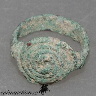 Stunning Late Bronze Age Twister Celtic Bronze Ring 1500 - 1000 Bc photo
