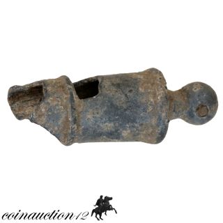 British Found Post Medieval Pendant Pewter Whistle 1500 Ad photo