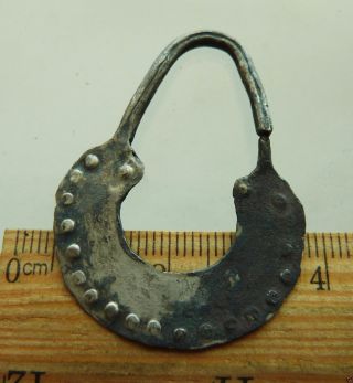 Ancient Medieval Silver Earring (508). photo
