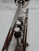 Vintage Rossetti Nickel Plated Trumpet Includes 7c Mouthpiece Lube And Case Brass photo 9