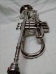 Vintage Rossetti Nickel Plated Trumpet Includes 7c Mouthpiece Lube And Case Brass photo 4