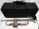 Vintage Rossetti Nickel Plated Trumpet Includes 7c Mouthpiece Lube And Case Brass photo 8
