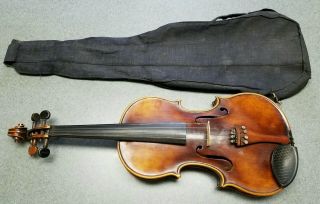 Antique 1800 ' S Giambattista Geruti Cremona Full Size 4/4 Violin & Case photo