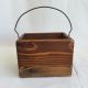 Vintage Wooden Display Trinket Box Basket Parker Brothers Baseball 4.  5 