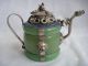 Chinese Handwork Old Green Jade Bracelet Inlay Tibet - Silver Dragon Teapot Teapots photo 1