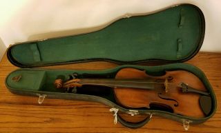 Early 1900 ' S Nebraska Instrument & String Handmade Violin Full Size Case photo