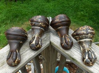 4 Matching Victorian Ball & Eagle Claw Foot Stove/bathtub Cast Iron Antique Feet photo