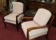 Antique French Provincial Chairs Comfy Cushions Wood Arms & Back Exl 1900-1950 photo 1