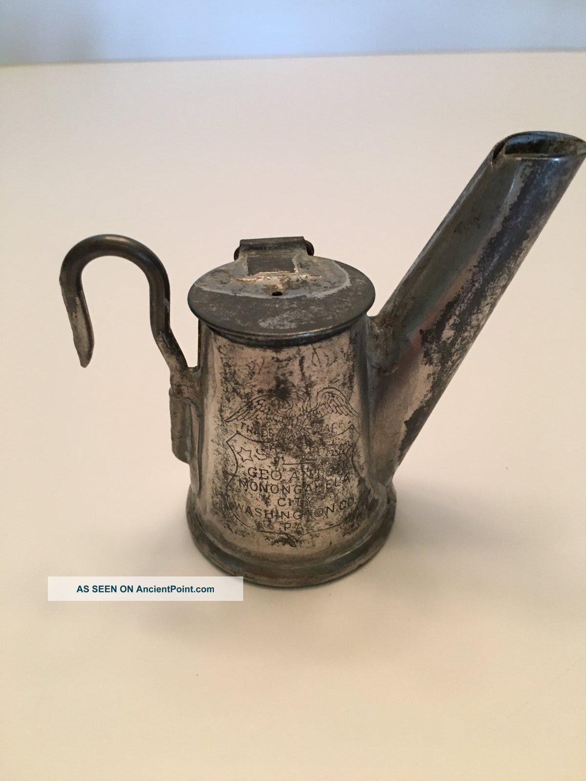 Antique Coal Miners Oil Lamp Geo Anton Mining photo