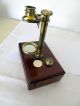 Antique Botanists / Entomologists Field Microscope Mahogany Cased Lid Mounted Other Antique Science Equip photo 9