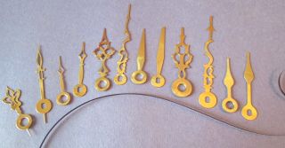 6 Pairs Of Assorted Nos Brass Plated Clock Hands - Make Jewelry - Steampunk Art photo