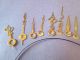 6 Pairs Of Assorted Nos Brass Plated Clock Hands - Make Jewelry - Steampunk Art Clocks photo 1