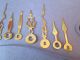 6 Pairs Of Assorted Nos Brass Plated Clock Hands - Make Jewelry - Steampunk Art Clocks photo 2