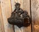 2 Antique Primitive Cast Iron Wall Match Safe Holders Farm House Primitives photo 5