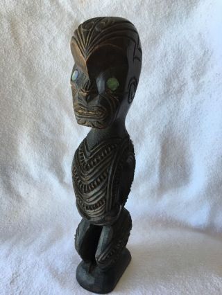 Antique/vintage 1940 ' S Maori Intricately Carved Tike Idol - Piece photo