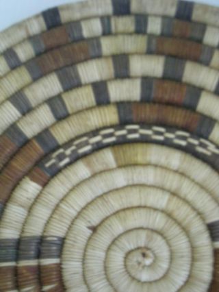Antique Vintage Hopi Indian Coiled Basket Plaque / Flat Tray - Kachina Face Nr photo