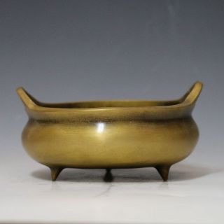 Chinese Brass Hand - Carved Incense Burner W Kangxi Mark Csyb274s photo