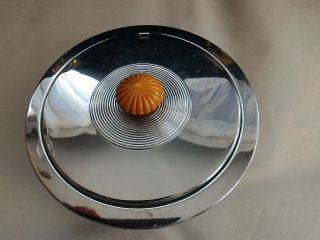 Vintage Art Deco 1930s Chase Chrome Covered Butter Dish W Bakelite Finial photo
