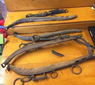 Antique Horse Harness Oxen Yoke Wagon Harness From Mi Estate - 1800 ' S = photo
