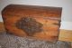 Early Moravian Primitive Trunk 18th Century Iron Handles Paint Decorated 1753 Pre-1800 photo 1