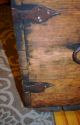 Early Moravian Primitive Trunk 18th Century Iron Handles Paint Decorated 1753 Pre-1800 photo 6