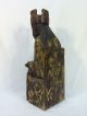 Antique Vintage Hand Carved Wood Sculpture Aztec Inca Mayan Priest Throne Knife The Americas photo 3