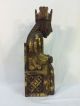 Antique Vintage Hand Carved Wood Sculpture Aztec Inca Mayan Priest Throne Knife The Americas photo 5