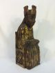 Antique Vintage Hand Carved Wood Sculpture Aztec Inca Mayan Priest Throne Knife The Americas photo 6