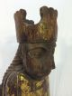 Antique Vintage Hand Carved Wood Sculpture Aztec Inca Mayan Priest Throne Knife The Americas photo 7