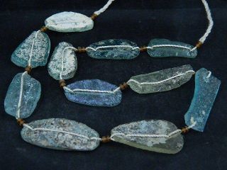 Ancient Fragment Glass Beads Strand Roman 200 Bc Be1386 photo